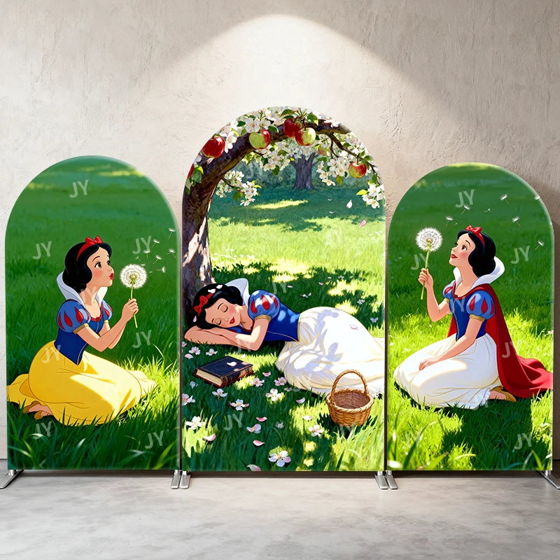 Disney Snow White Arch Backdrop Cover Apple Tree Meadow Scene for Kids Birthday and Baby Shower Party Photo Booth Decor
Disney Snow White Arch Backdrop Cover Apple Tree Meadow Scene for Kids Birthday and Baby Shower Party Photo Booth Decor