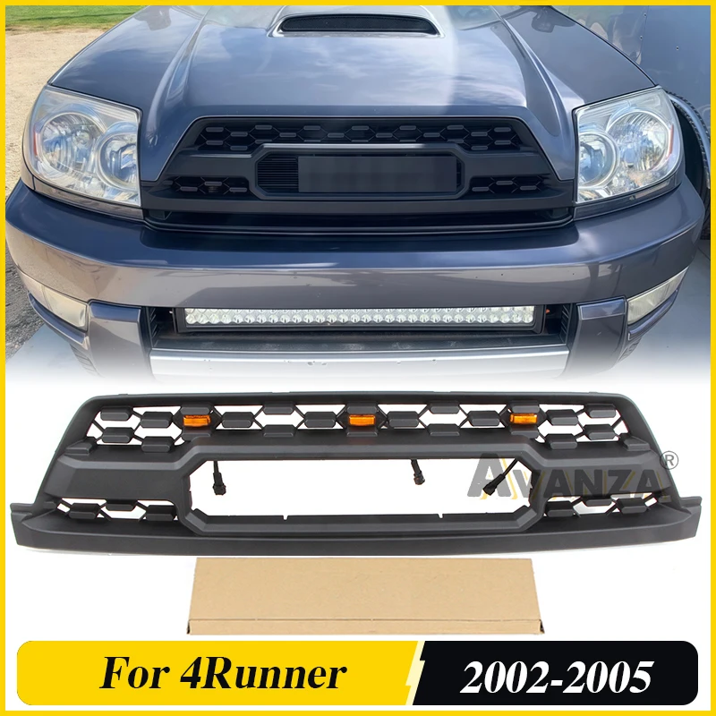Racing Grill Fits For 2002-2005 4RUNNER TRD style With Led Lights Front Bumper Decoration Fits For Toyota Hilux Surf Grille
Racing Grill Fits For 2002-2005 4RUNNER TRD style With Led Lights Front Bumper Decoration Fits For Toyota Hilux Surf Grille