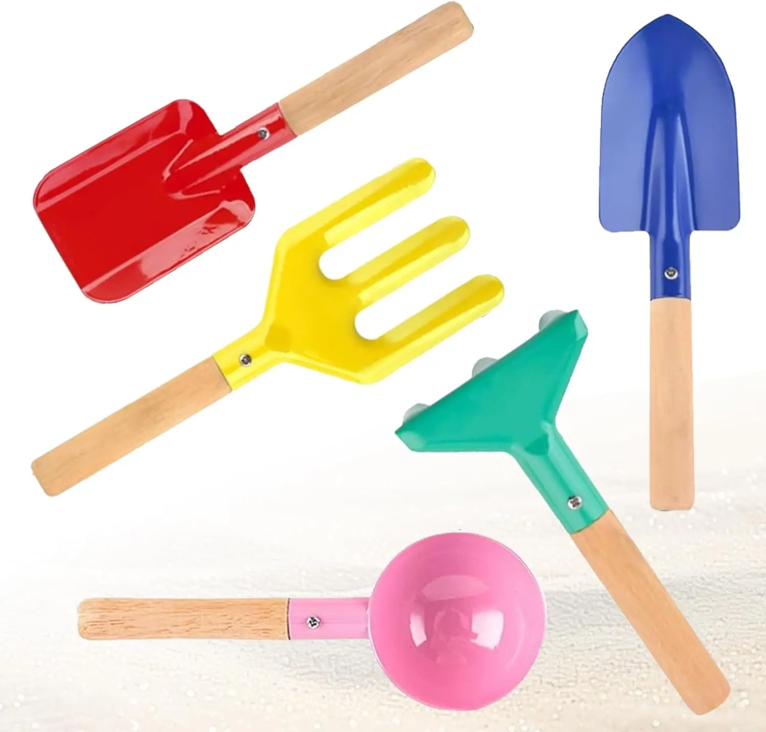 5 Pcs Kids Garden Tools Set - 8'' Beach Sand Toys with Wooden Handle, Safe Metal Shovel, Rake & More
5 Pcs Kids Garden Tools Set - 8'' Beach Sand Toys with Wooden Handle, Safe Metal Shovel, Rake & More