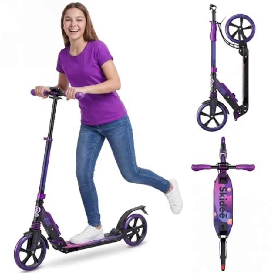 Adult and Teen Scooter Adjustable Height Folding Large Wheels Lightweight Durable Anti-Shock Suspension Up to 220 lbs
Adult and Teen Scooter Adjustable Height Folding Large Wheels Lightweight Durable Anti-Shock Suspension Up to 220 lbs
