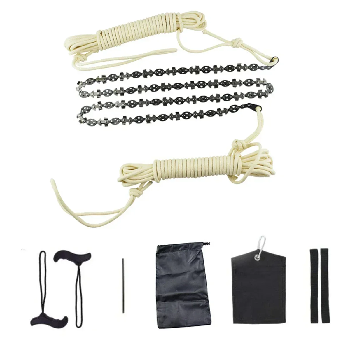 62 Blades 63 Sections Cutter on Both Sides Wood Cutting Woodworking Camping Tool 48 Inch Saw High Reach Rope Chain Tool Kit
62 Blades 63 Sections Cutter on Both Sides Wood Cutting Woodworking Camping Tool 48 Inch Saw High Reach Rope Chain Tool Kit