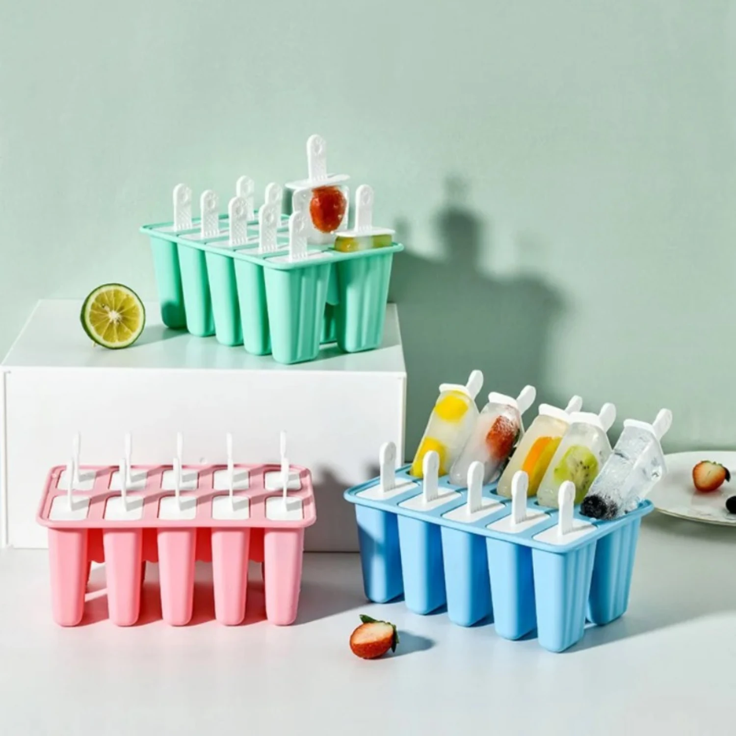 Silicone Ice Molds with Handle, Lead-Free Popsicle Maker Tray for - Summer Ice Cube Molds for Homemade Treats
Silicone Ice Molds with Handle, Lead-Free Popsicle Maker Tray for - Summer Ice Cube Molds for Homemade Treats