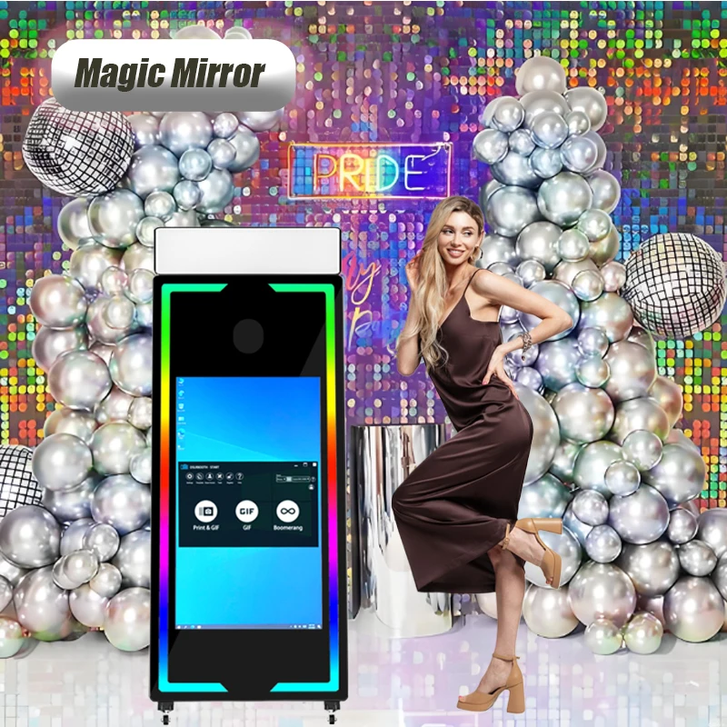 Hot Sale Selfie Standing DSLR Magic mirror photo booth,with RGB light, touch screen, For Wedding Party Activity Free Fill Light.
Hot Sale Selfie Standing DSLR Magic mirror photo booth,with RGB light, touch screen, For Wedding Party Activity Free Fill Light.