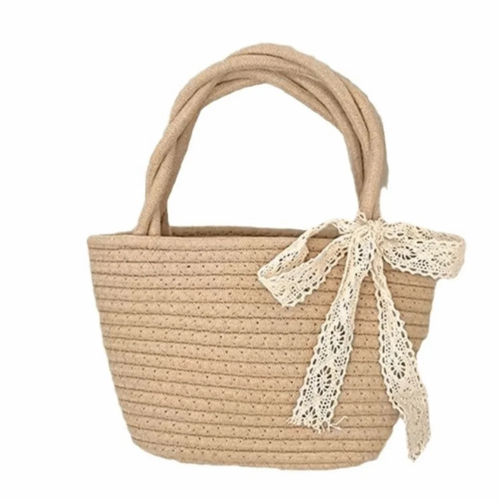 Cotton Thread Woven Cotton Rope Woven Bag Lightweight Boho Handbag Bucket Shape Pure Color Storage Basket Resort Wear
Cotton Thread Woven Cotton Rope Woven Bag Lightweight Boho Handbag Bucket Shape Pure Color Storage Basket Resort Wear