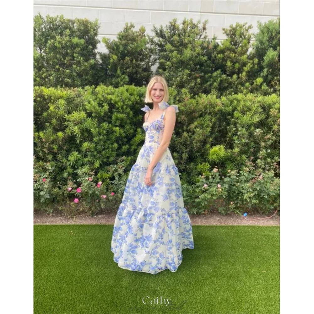 Cathy Blue Floral Bow Strap Prom Dress Fairy A-line Floor-length vestidos de noiva Customized Lace-up Back Evening Dresses 2025
Cathy Blue Floral Bow Strap Prom Dress Fairy A-line Floor-length vestidos de noiva Customized Lace-up Back Evening Dresses 2025