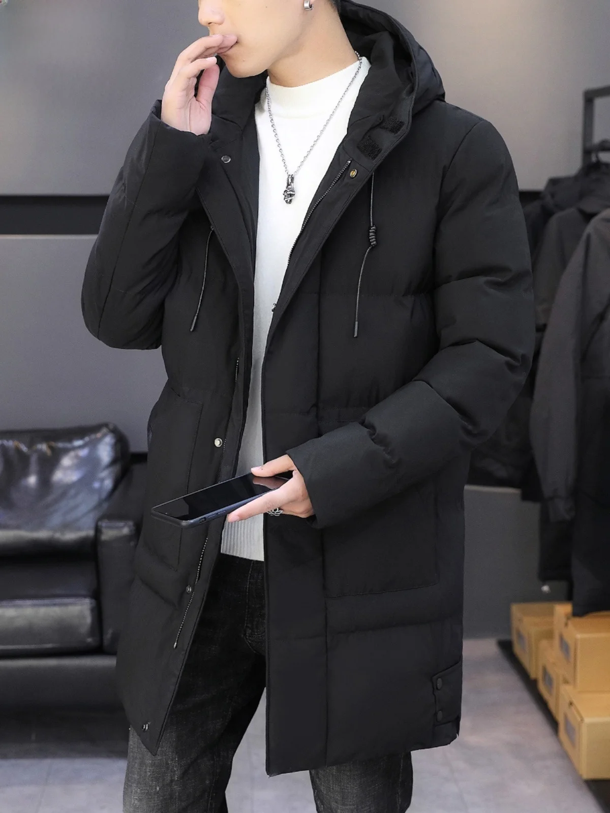 Paul Men's Autumn Winter Jaet Thiened Hooded Cotton Padded Coat Faionable Loose Fit Versatile Medium-Length Outerwear
Paul Men's Autumn Winter Jaet Thiened Hooded Cotton Padded Coat Faionable Loose Fit Versatile Medium-Length Outerwear