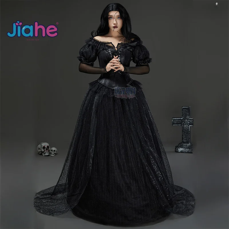 Beetle Cos Juicee 2 Movie Cosplay Lydia Deetz Delia Deetz Costume Halloween party black gothic style wedding dress long skirt
Beetle Cos Juicee 2 Movie Cosplay Lydia Deetz Delia Deetz Costume Halloween party black gothic style wedding dress long skirt