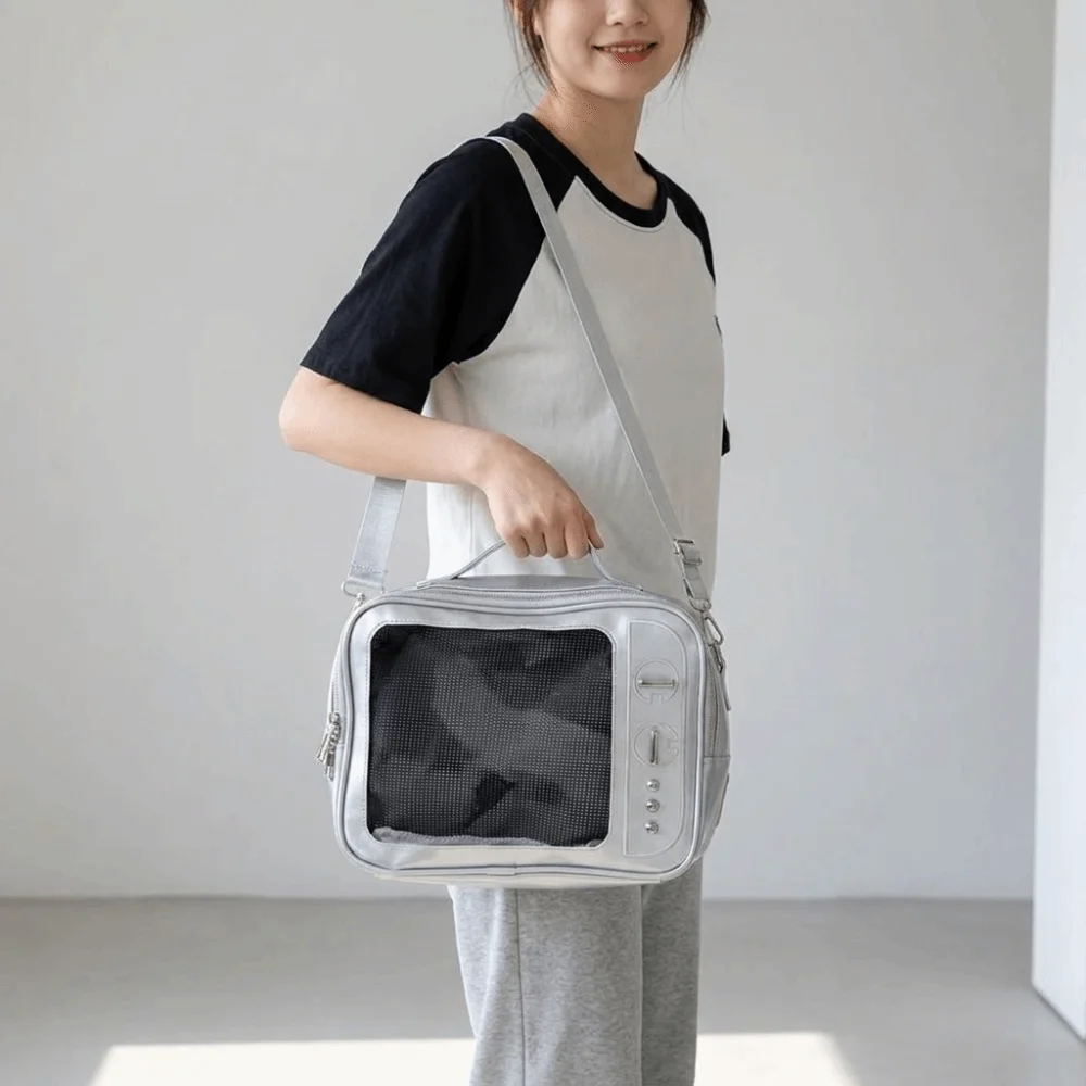 Fashion PU TV Model Backpack Ulzzang Lightweight Transparent Layer Ita Bag Display Layer Hand-held Shoulder Bag Women
Fashion PU TV Model Backpack Ulzzang Lightweight Transparent Layer Ita Bag Display Layer Hand-held Shoulder Bag Women