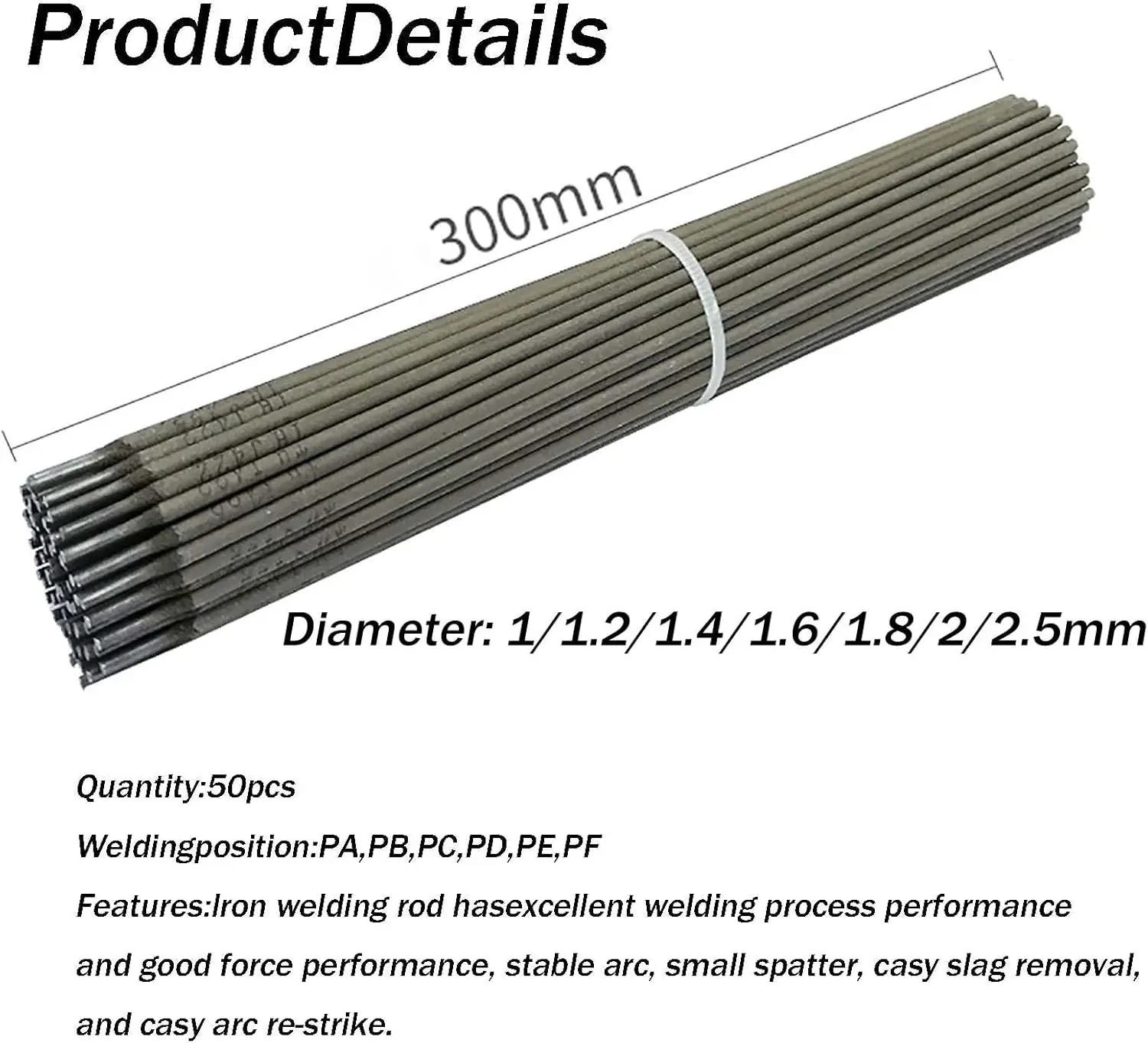 Welding Rods 2.0mm/2.5mm,Mild Steel Electrodes,All Position Stick Rods,Smooth Welding Performance,Ideal for DIY and Repair
Welding Rods 2.0mm/2.5mm,Mild Steel Electrodes,All Position Stick Rods,Smooth Welding Performance,Ideal for DIY and Repair