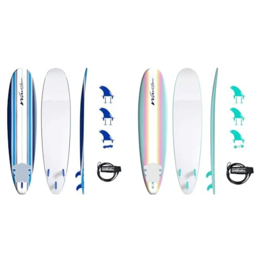 8ft Classic Surfboard Bundle - Soft Top Foam Longboard and Accessories for Beginners and All Levels
8ft Classic Surfboard Bundle - Soft Top Foam Longboard and Accessories for Beginners and All Levels