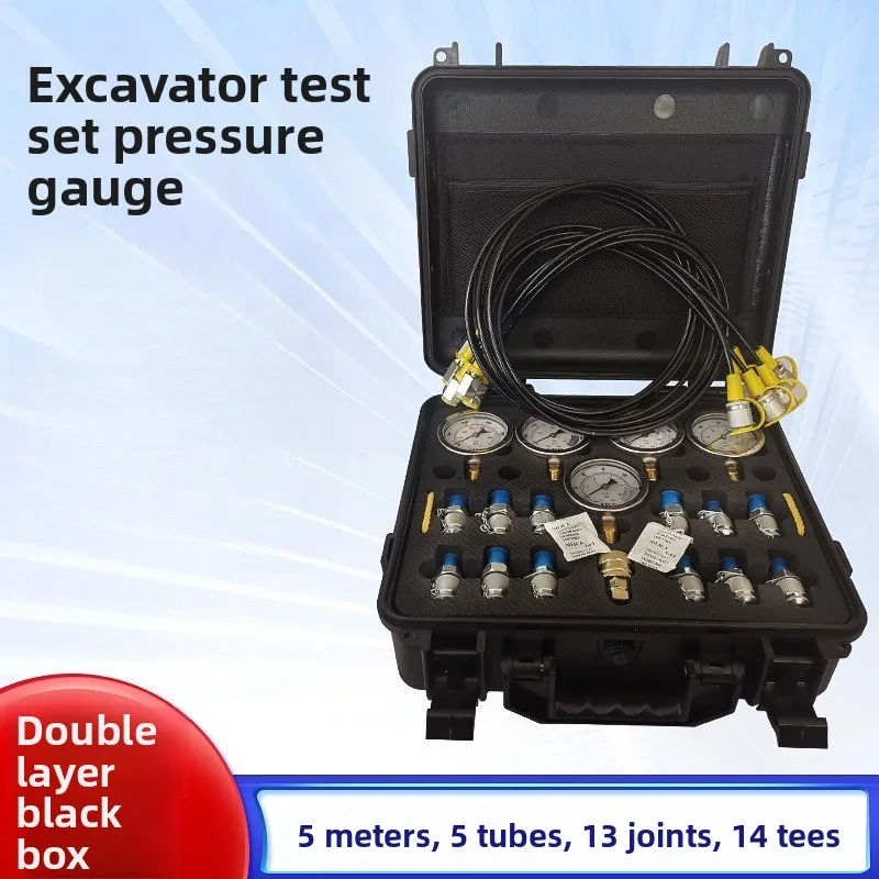 Excavator Test Set Pressure Gauge Portable Hydraulic Pressure Measurement Box Pilot Pump Excavator Combination Instrument
Excavator Test Set Pressure Gauge Portable Hydraulic Pressure Measurement Box Pilot Pump Excavator Combination Instrument