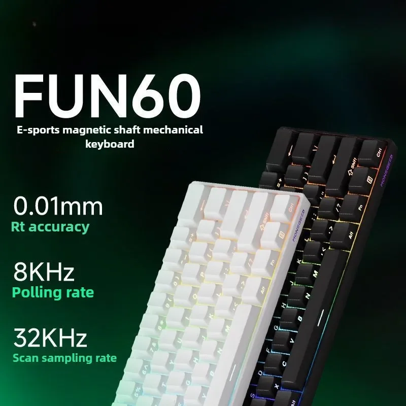 FUN60 Max Magnetic Switch Keyboard RGB Wired Gaming Keyboard Rapid Trigger 8K Polling Rate Mechanical Keyboard For Gaming
FUN60 Max Magnetic Switch Keyboard RGB Wired Gaming Keyboard Rapid Trigger 8K Polling Rate Mechanical Keyboard For Gaming