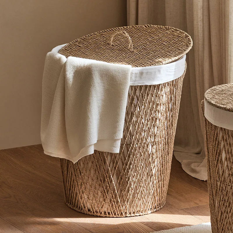 Handmade Woven Laundry Baskets Large-capacity Dirty Clothes Basket with Lid Bathroom Storage Baskets Bedroom Organizer Hamper
Handmade Woven Laundry Baskets Large-capacity Dirty Clothes Basket with Lid Bathroom Storage Baskets Bedroom Organizer Hamper