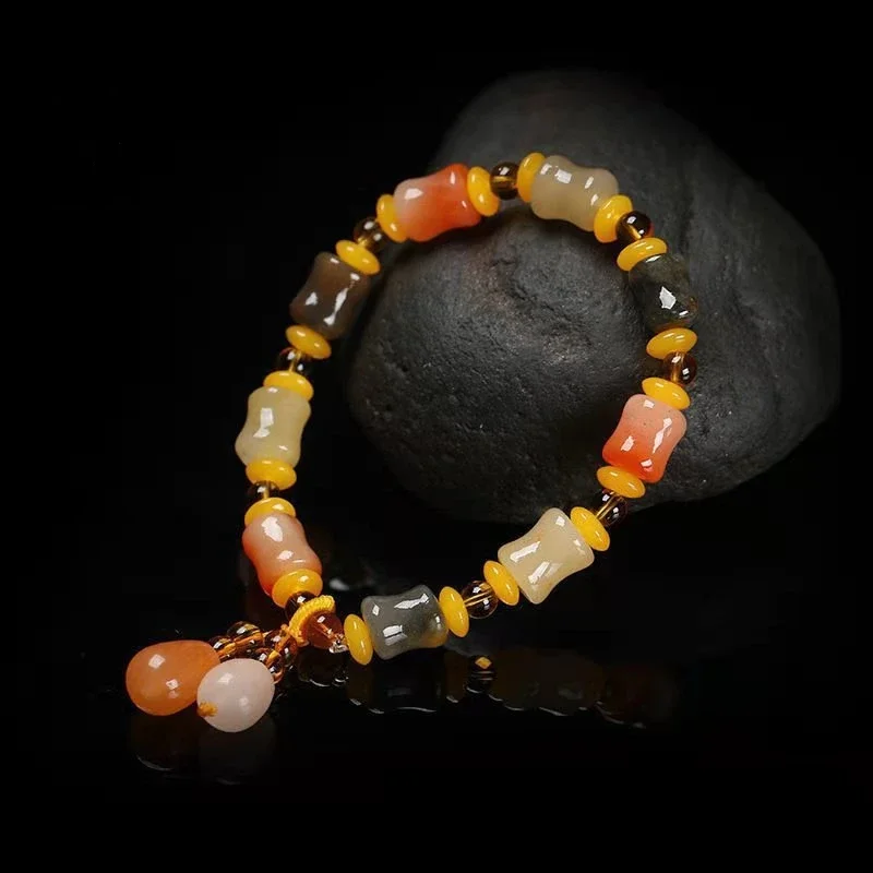 Natural Gold Silk Jade Hand Carved Bamboo Bracelet Fashion Boutique Jewelry Men's and Women's Color Bracelet Gift Accessories
Natural Gold Silk Jade Hand Carved Bamboo Bracelet Fashion Boutique Jewelry Men's and Women's Color Bracelet Gift Accessories