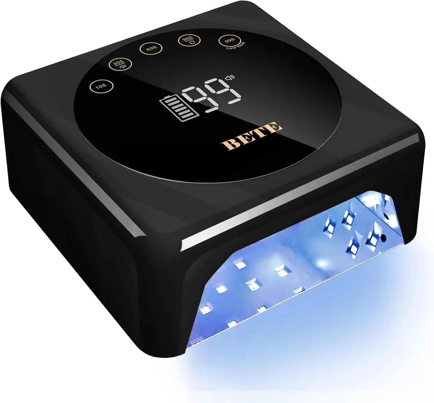 Cordless LED Nail Lamp 78W Rechargeable UV Nail Light with LCD Display and 5 Timer Settings for Gel Polish Curing, Black
Cordless LED Nail Lamp 78W Rechargeable UV Nail Light with LCD Display and 5 Timer Settings for Gel Polish Curing, Black