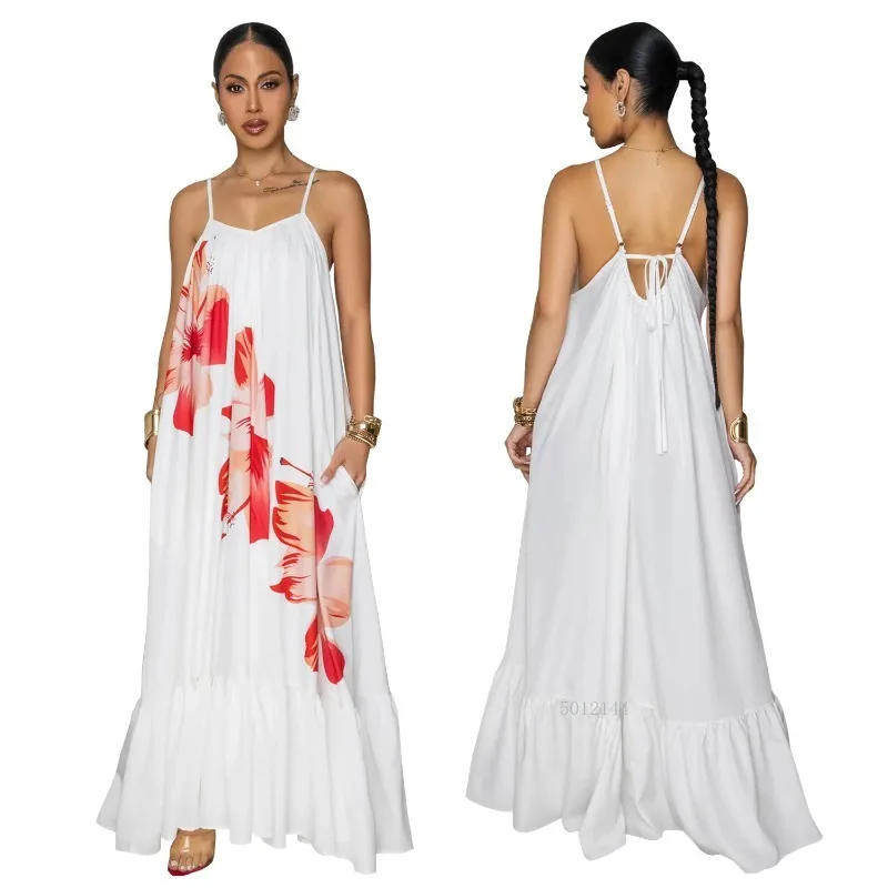 African Dresses For Women Elegant Dashiki Spaghetti Strap Flower Maxi Dress Ladies Traditional Africa Clothing Fairy Long Dress
African Dresses For Women Elegant Dashiki Spaghetti Strap Flower Maxi Dress Ladies Traditional Africa Clothing Fairy Long Dress