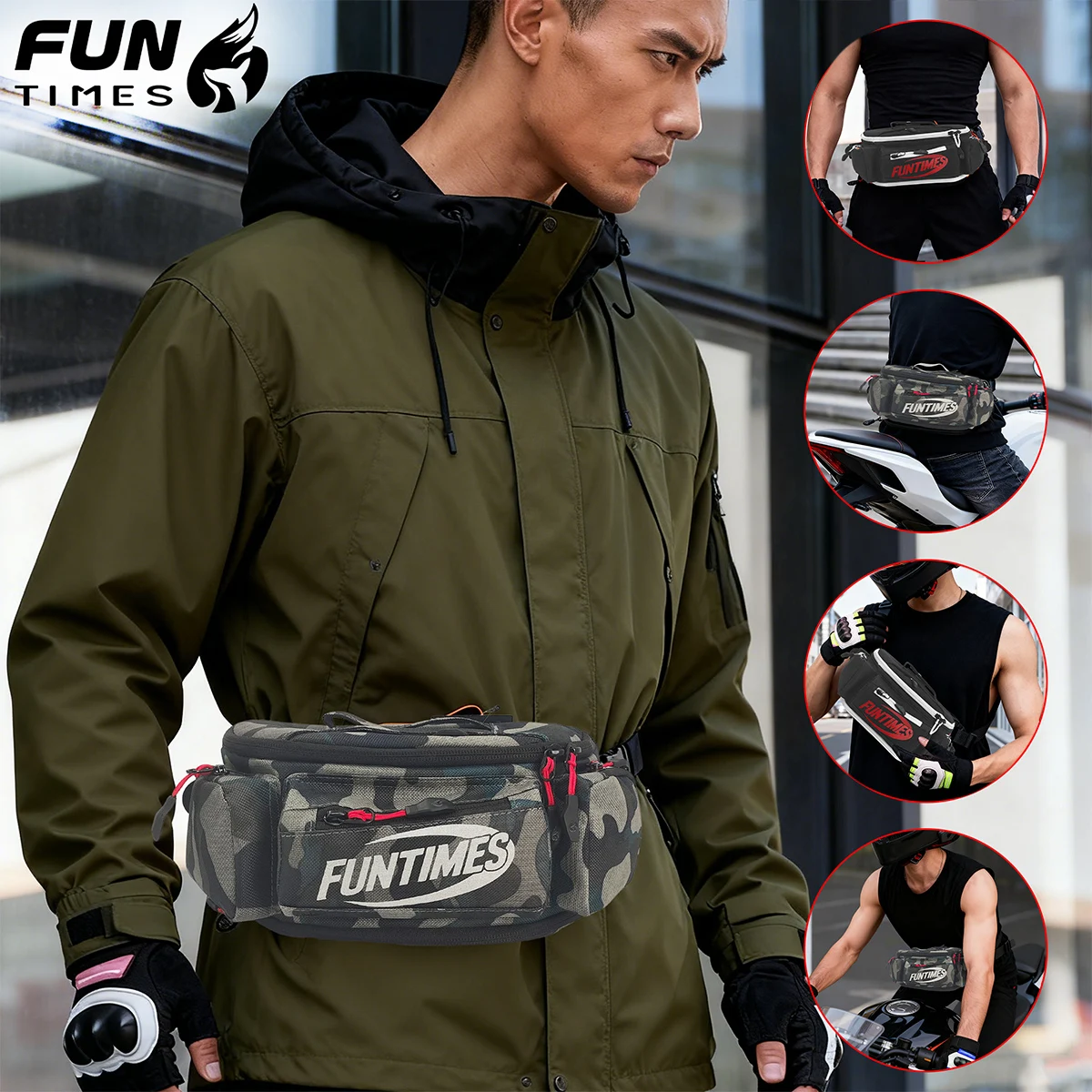 FUNTIMES Camouflage/Black Large Capacity Waist Bag, Quick-Release, Waterproof, Adjustable Crossbody Bag
FUNTIMES Camouflage/Black Large Capacity Waist Bag, Quick-Release, Waterproof, Adjustable Crossbody Bag