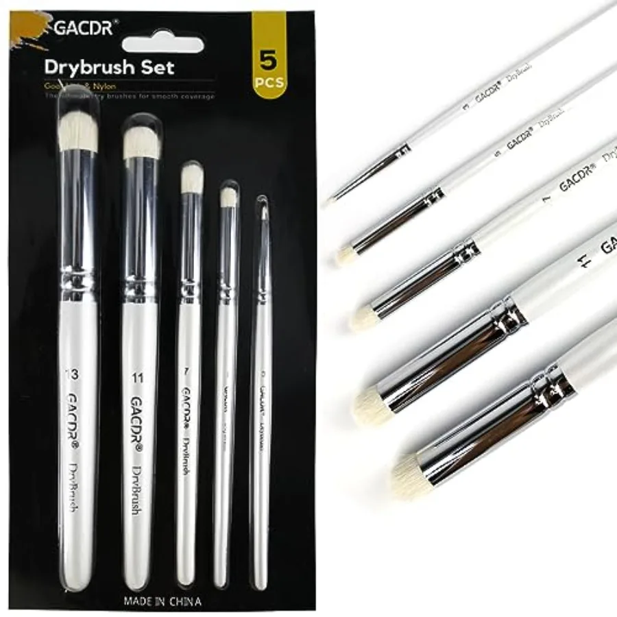 Dry Brush Miniature Painting, 5 Sizes Drybrush Set for Miniature 40k Citadel Model Paint, Hobby Detail Paint Brushes
Dry Brush Miniature Painting, 5 Sizes Drybrush Set for Miniature 40k Citadel Model Paint, Hobby Detail Paint Brushes