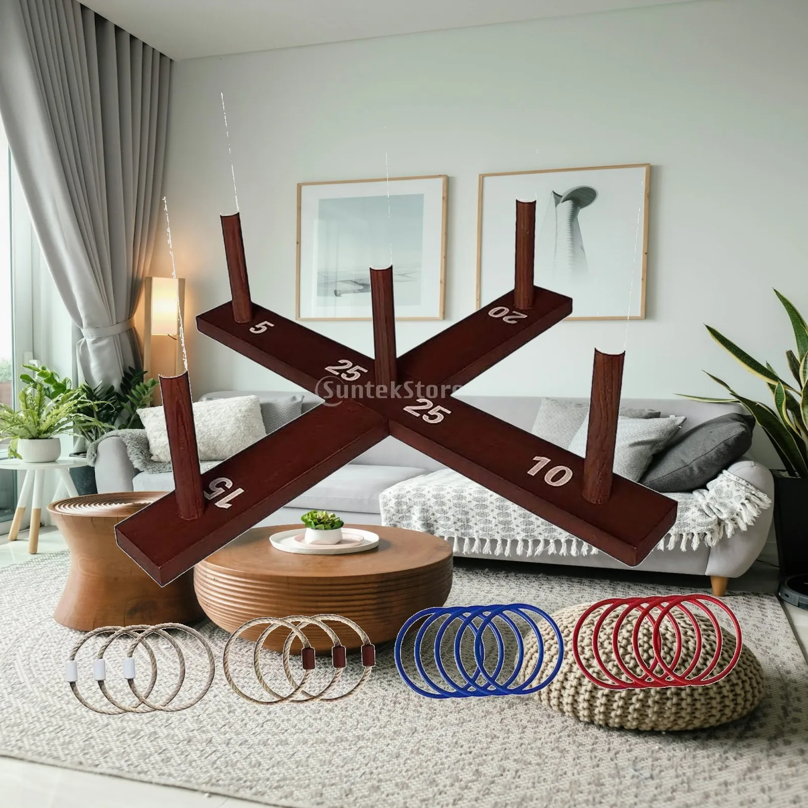 Wooden Ring Tossing Game Indoor Outdoor Playset Family Party Activity Toy for Kids and Adults Backyard
Wooden Ring Tossing Game Indoor Outdoor Playset Family Party Activity Toy for Kids and Adults Backyard