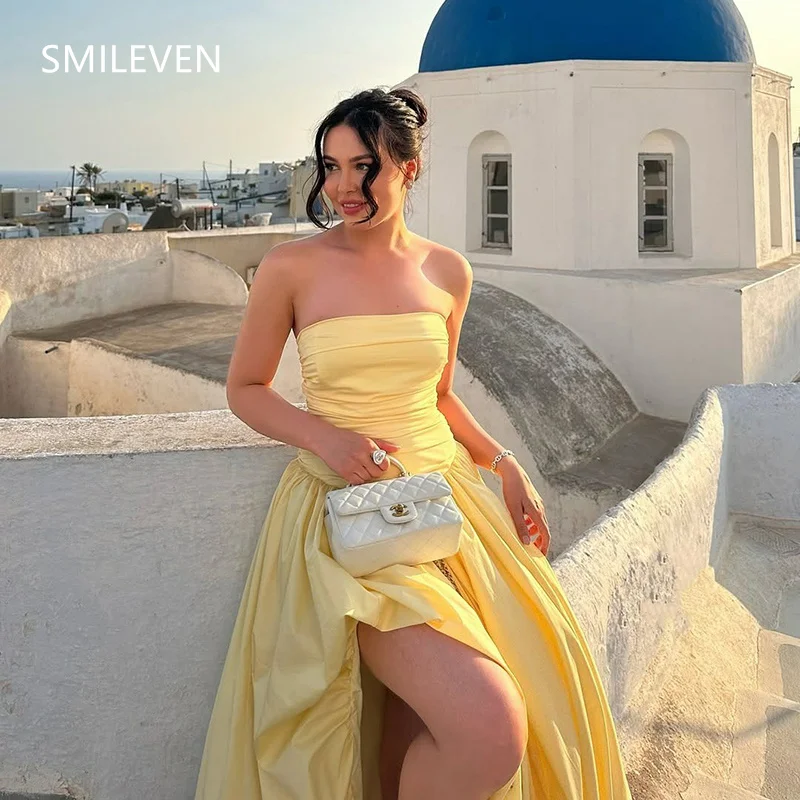 Smileven A-line Yellow Prom Dress Strapless Backless Sexy Party Gowns Sweetheart Length Formal Evening Dress Customized 2025
Smileven A-line Yellow Prom Dress Strapless Backless Sexy Party Gowns Sweetheart Length Formal Evening Dress Customized 2025