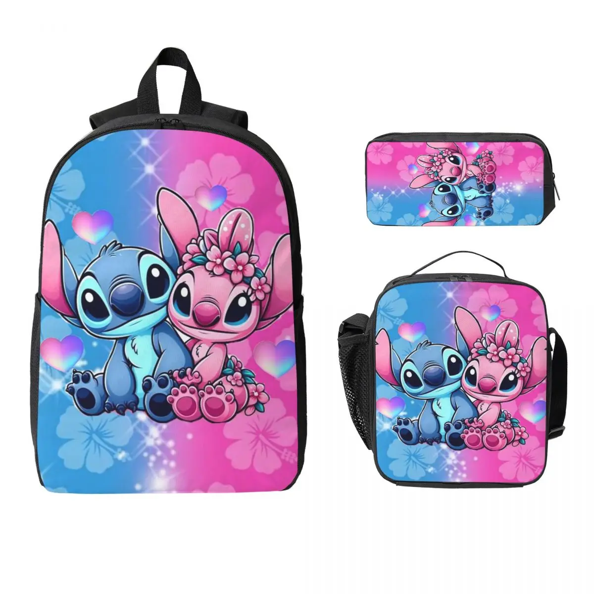 Stitch And Angel Cartoon Backpack Student Boys Girls BookBag School Bag Shoulder Bags 3ps Insulated Lunch Bag Pencil Case
Stitch And Angel Cartoon Backpack Student Boys Girls BookBag School Bag Shoulder Bags 3ps Insulated Lunch Bag Pencil Case