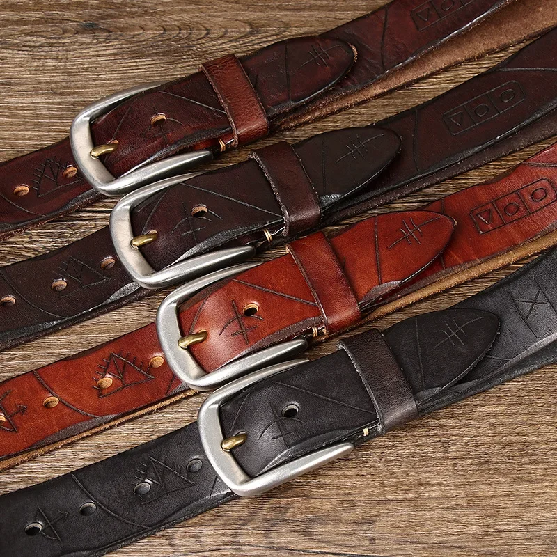 Retro Fashion Trend Stainless Steel Buckle Belt, Men's Leather Needle Buckle Top Layer, Cowhide Personalized Casual Jeans Belt
Retro Fashion Trend Stainless Steel Buckle Belt, Men's Leather Needle Buckle Top Layer, Cowhide Personalized Casual Jeans Belt