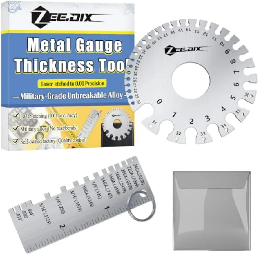 Measuring Tool 2 Pcs - Dual Sided Gage and, Stainless Sheet Wire Size Chart and Welding Measurement Tool
Measuring Tool 2 Pcs - Dual Sided Gage and, Stainless Sheet Wire Size Chart and Welding Measurement Tool