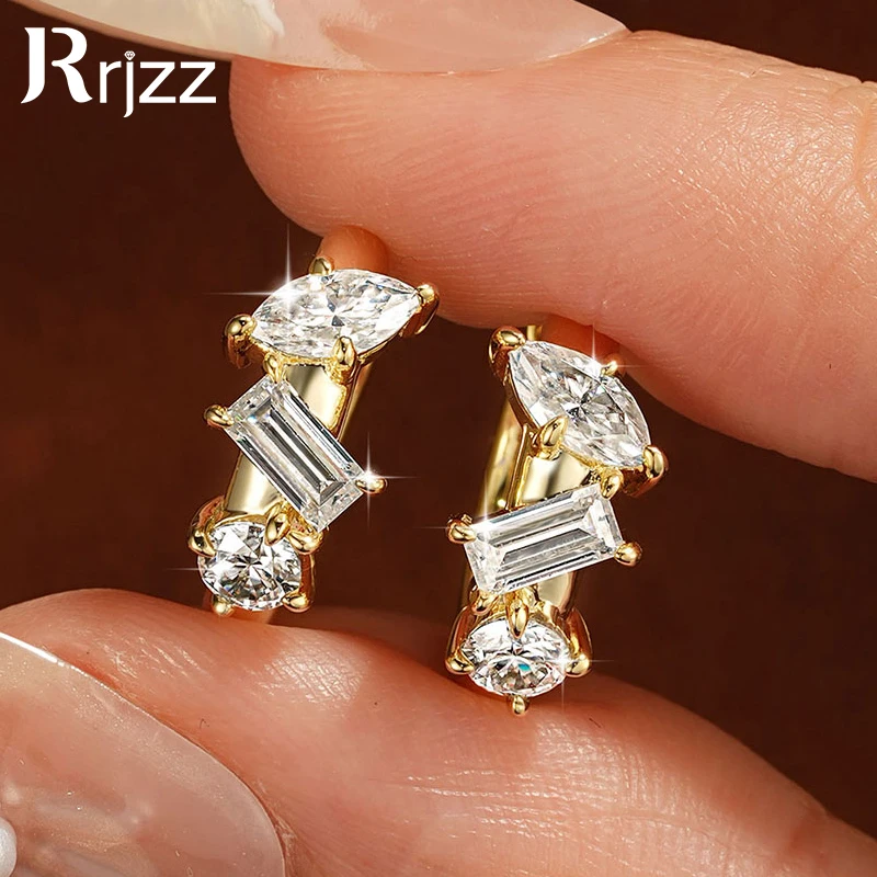 Rrjzz Full Moissanite Marquise&Emerald&Round Cut Three Stone Hoop Earrings for Women D-Color VVS1 Dainty Huggie Earrings Jewelry
Rrjzz Full Moissanite Marquise&Emerald&Round Cut Three Stone Hoop Earrings for Women D-Color VVS1 Dainty Huggie Earrings Jewelry