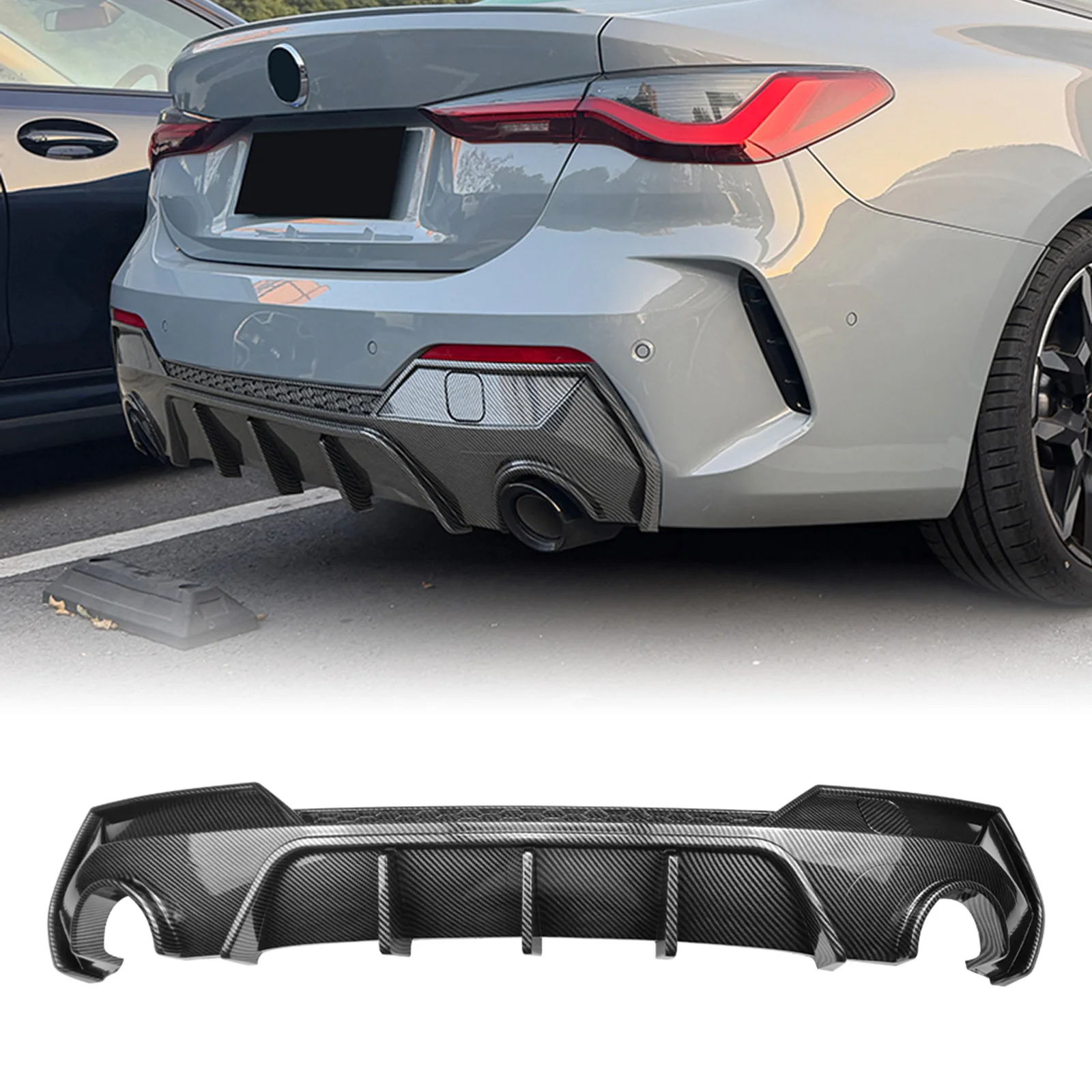 Carbon Fiber Look/Gloss Black Rear Bumper Diffuser Spoiler Lip For BMW 4 Series G22 G23 420i 430i 440i M440i M Sport 2020-2025
Carbon Fiber Look/Gloss Black Rear Bumper Diffuser Spoiler Lip For BMW 4 Series G22 G23 420i 430i 440i M440i M Sport 2020-2025