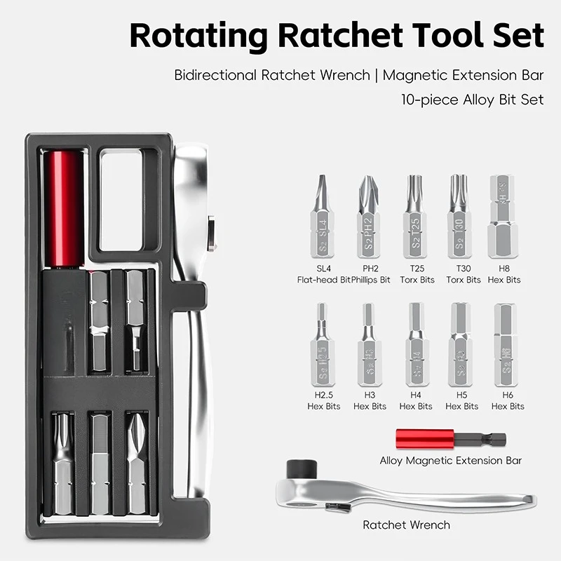 Компактный набор ключей с храповым механизмом, 12 переходных бит, нейлоновая легированная сталь, легкий вес для дома и путешествий, необходимые велосипедные инструменты
Компактный набор ключей с храповым механизмом, 12 переходных бит, нейлоновая легированная сталь, легкий вес для дома и путешествий, необходимые велосипедные инструменты