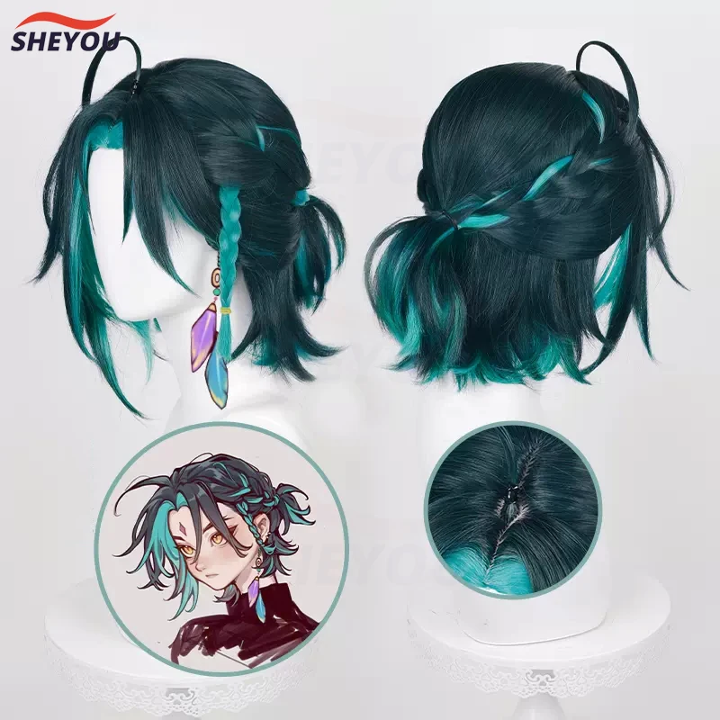 Xiao Cosplay Wig Game Impact Xiao Green Mixed Short Braided Heat Resistant Synthetic Hair Party Wigs + Free Wig Cap
Xiao Cosplay Wig Game Impact Xiao Green Mixed Short Braided Heat Resistant Synthetic Hair Party Wigs + Free Wig Cap
