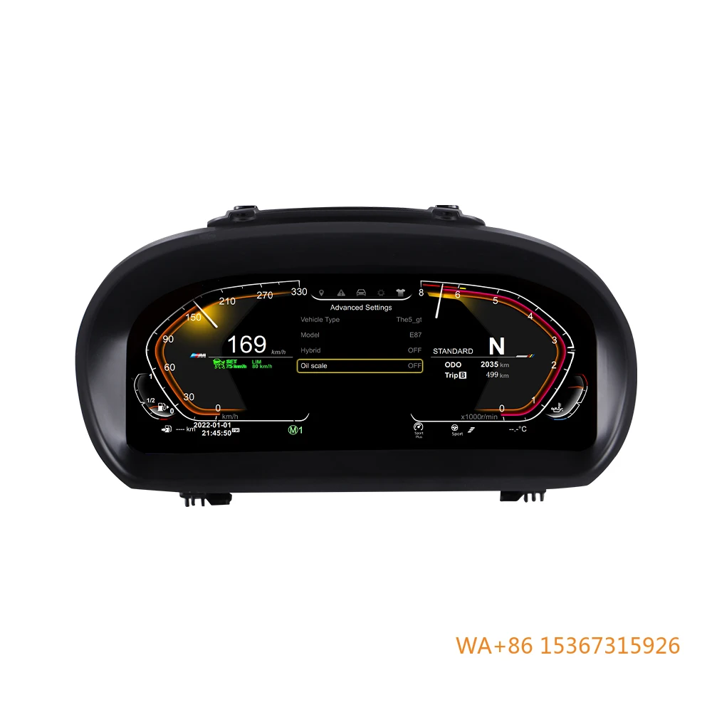 Dashboard Speed Meter Screen 12.3''Digital Cluster Virtual Cockpit for E87 2006-2011 LCD Instrument Panel Multimedia
Dashboard Speed Meter Screen 12.3''Digital Cluster Virtual Cockpit for E87 2006-2011 LCD Instrument Panel Multimedia