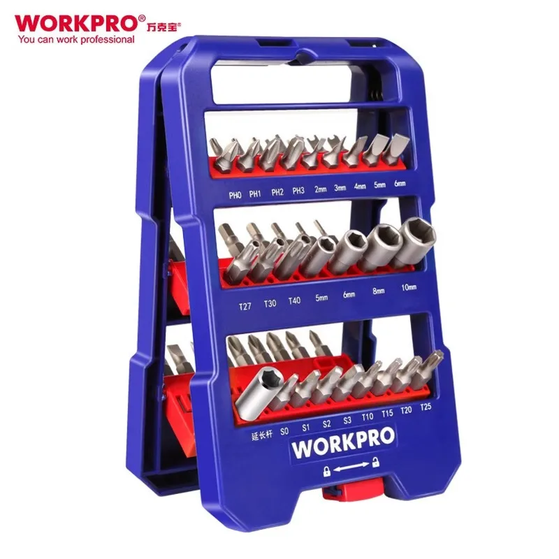 Набор держателей для бит WORKPRO, 51 предмет, метрические биты из стали S2, универсальная магнитная подставка для бит, W000854
Набор держателей для бит WORKPRO, 51 предмет, метрические биты из стали S2, универсальная магнитная подставка для бит, W000854