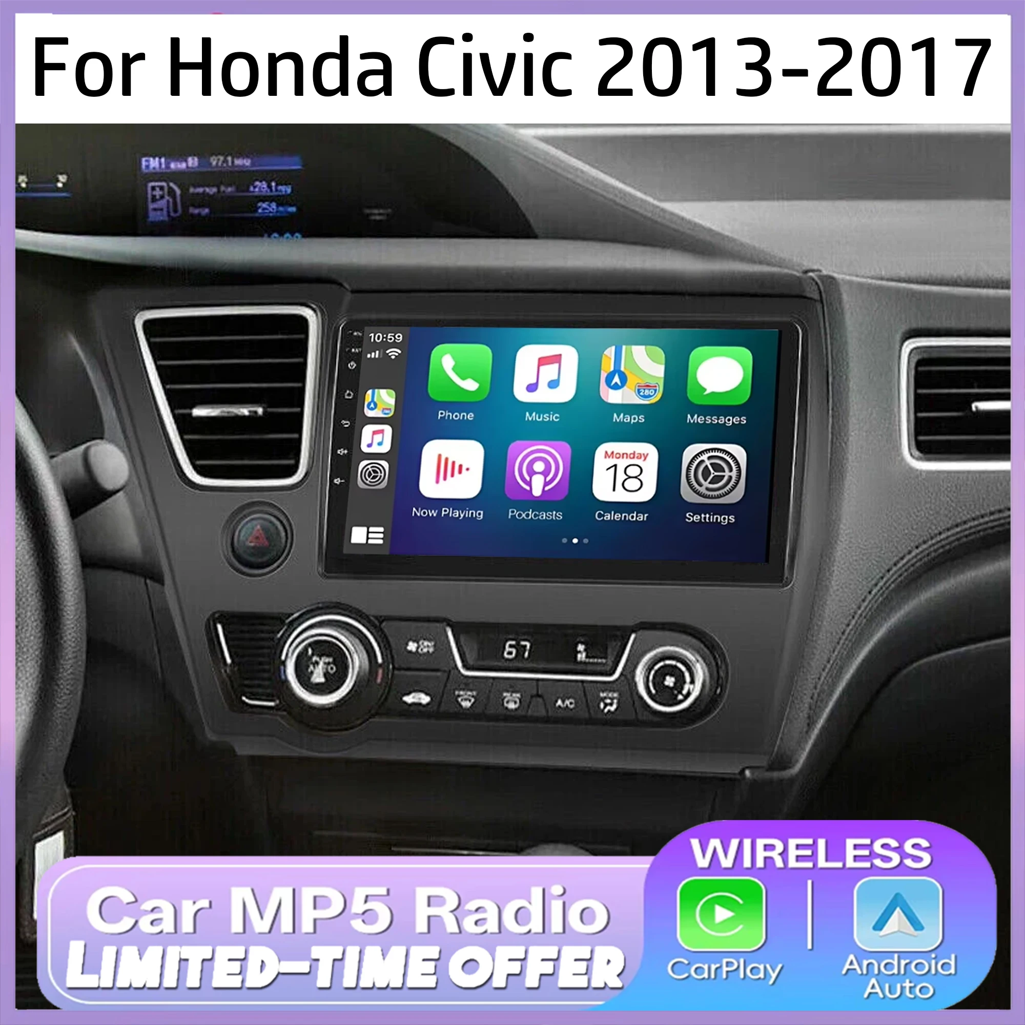 2+64GB Android 15 Car Stereo for Honda Civic 2013-2017 with Carplay Andriod Auto Head Unit 9 inch Screen Car Radio Support GPS Navigation
2+64GB Android 15 Car Stereo for Honda Civic 2013-2017 with Carplay Andriod Auto Head Unit 9 inch Screen Car Radio Support GPS Navigation