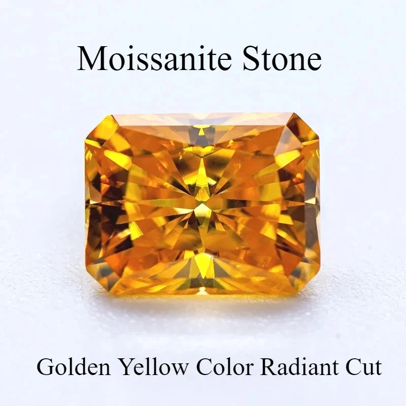 Moissanite Stone Golden Yellow Color Radiant Cut Lab Grown Gemstone for Charms Woman Jewelry Making with GRA Certificate
Moissanite Stone Golden Yellow Color Radiant Cut Lab Grown Gemstone for Charms Woman Jewelry Making with GRA Certificate