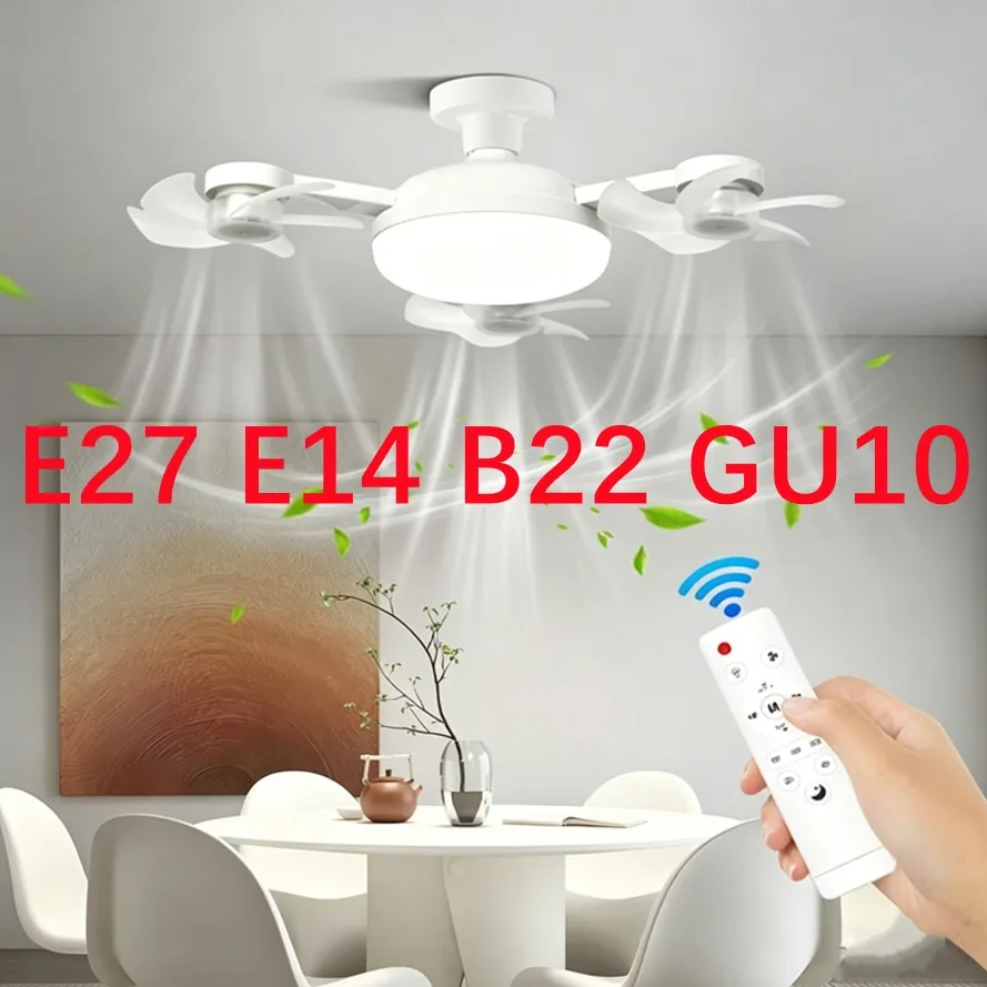 GU10 Rotatable 3in1 Ceiling Fan with Remote Control Lighting Lamp E27 E14 B22 Converter Base Lighting Base Bedroom Living Room
GU10 Rotatable 3in1 Ceiling Fan with Remote Control Lighting Lamp E27 E14 B22 Converter Base Lighting Base Bedroom Living Room