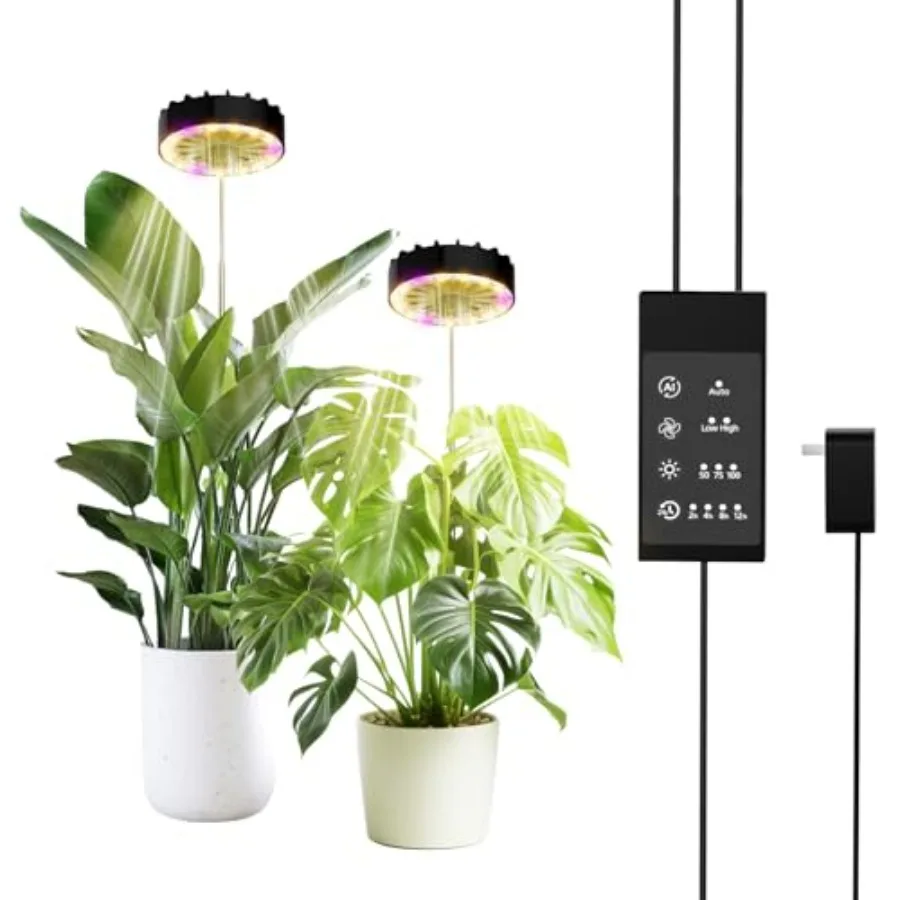 Height Adjustable Full Spectrum Grow Light for Indoor Potted Plants with Fan Metal Pole Stake CRI 90+ 2/4/8/12H Timer Ideal for
Height Adjustable Full Spectrum Grow Light for Indoor Potted Plants with Fan Metal Pole Stake CRI 90+ 2/4/8/12H Timer Ideal for
