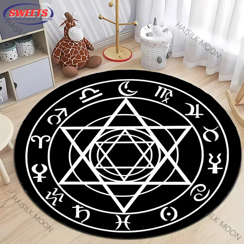 New Product Express Mysterious Magic Pentagram Goat Head Print Round Carpet Gift for Family Friend Suitable for Room Living Room
New Product Express Mysterious Magic Pentagram Goat Head Print Round Carpet Gift for Family Friend Suitable for Room Living Room