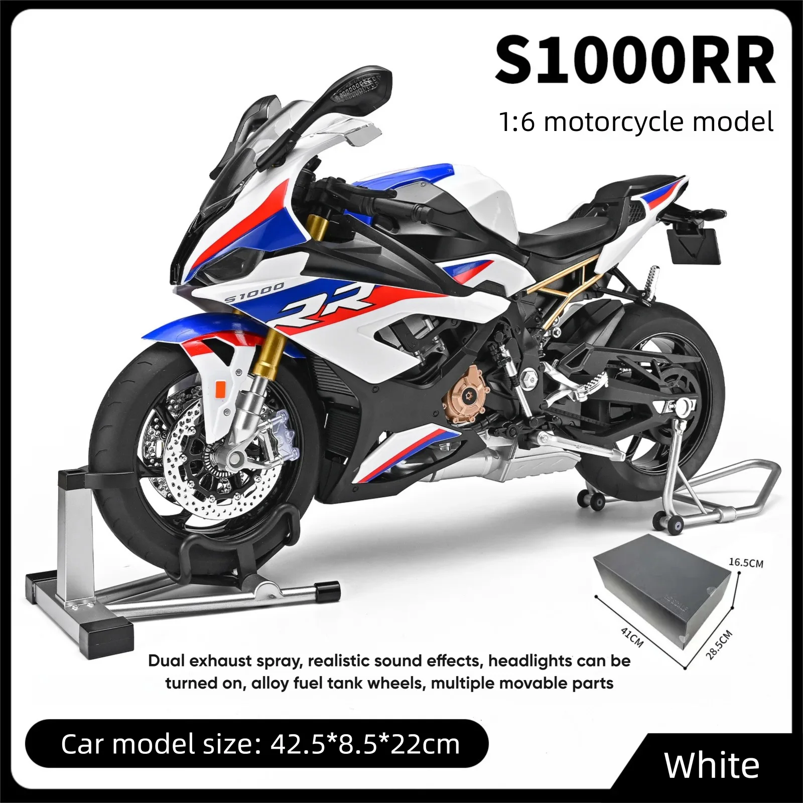 Simulation 1:6 BMW S1000RR spray alloy racing motorcycle model motorcycle toy gift birthday gift for male senior
Simulation 1:6 BMW S1000RR spray alloy racing motorcycle model motorcycle toy gift birthday gift for male senior