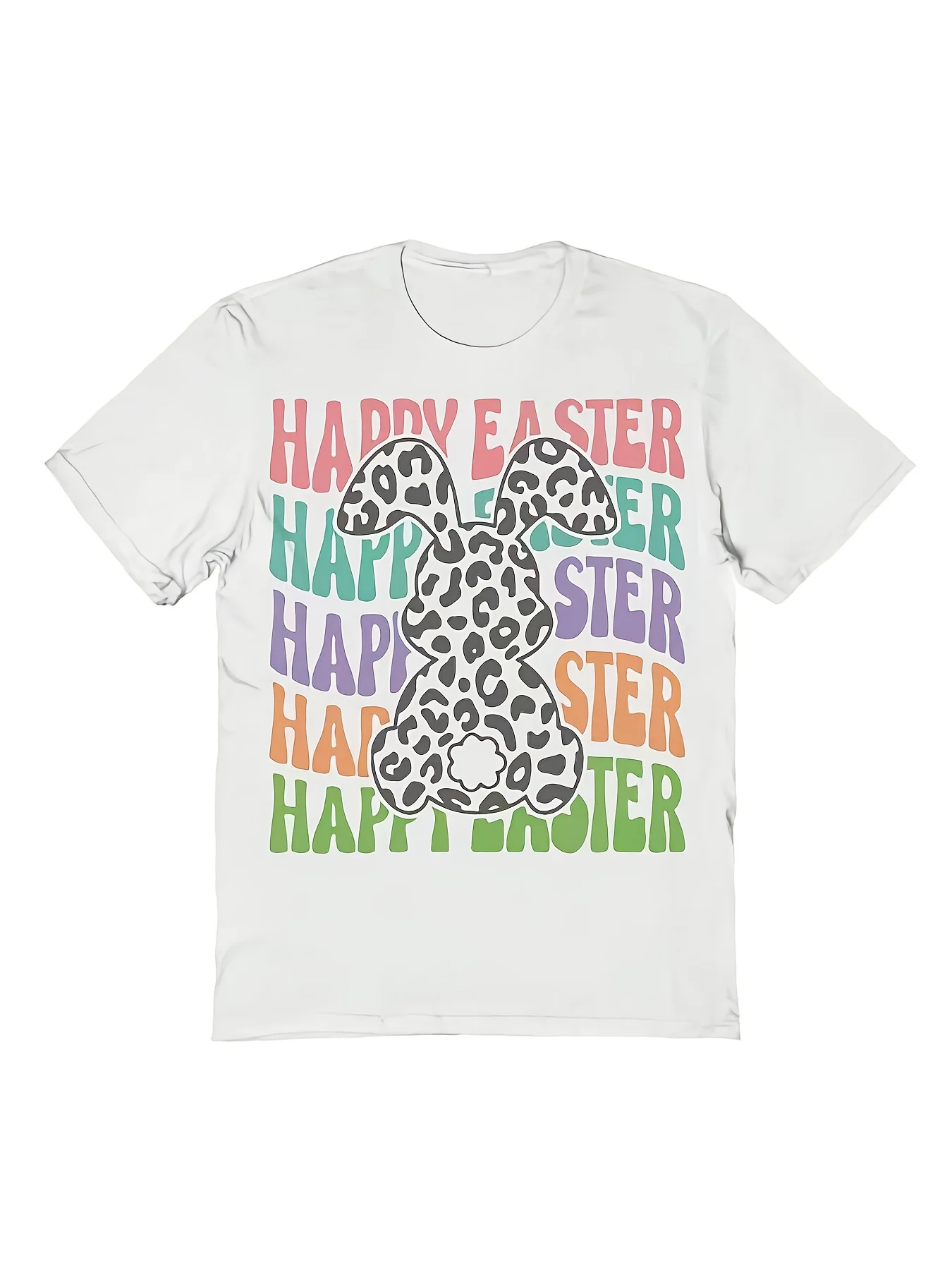 Colorful Leopard Print Bunny Happy Easter Graphic Tee Retro Short Sleeve Cotton T-Shirt Unisex Casual Daily Spring
Colorful Leopard Print Bunny Happy Easter Graphic Tee Retro Short Sleeve Cotton T-Shirt Unisex Casual Daily Spring