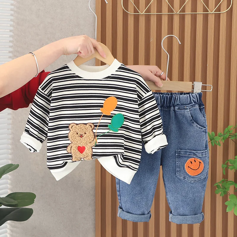 Toddler Spring Outfits 2023 Spring Cartoon Striped O-neck Long Sleeve T-shirts and Pants 2PCS Baby Boys and Girls Infant Clothes
Toddler Spring Outfits 2023 Spring Cartoon Striped O-neck Long Sleeve T-shirts and Pants 2PCS Baby Boys and Girls Infant Clothes