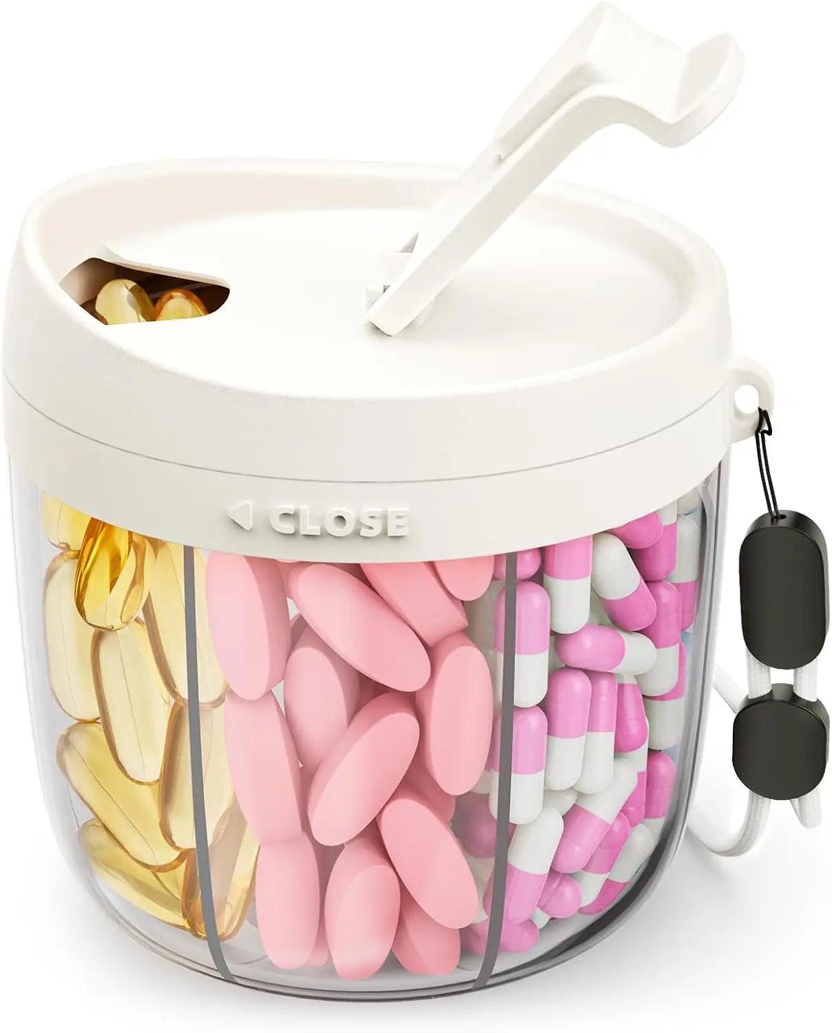 7-Compartment Pill Dispenser, Portable Pill Organizer with Wide Opening, BPA-Free Travel Pill Container, White
7-Compartment Pill Dispenser, Portable Pill Organizer with Wide Opening, BPA-Free Travel Pill Container, White