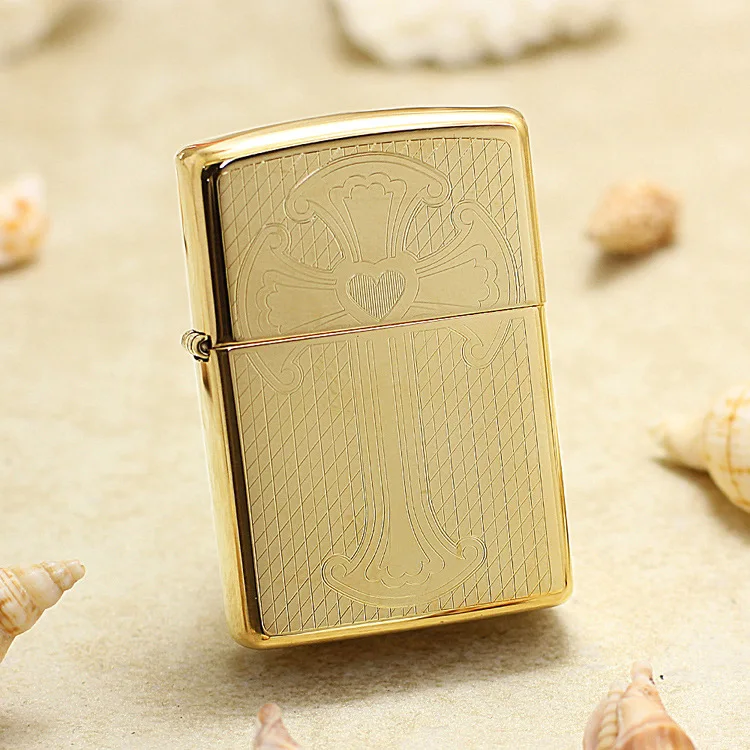 Genuine Zippo oil lighter copper windproof Golden mirror cross Kerosene lighters Gift with anti-counterfeiting code
Genuine Zippo oil lighter copper windproof Golden mirror cross Kerosene lighters Gift with anti-counterfeiting code