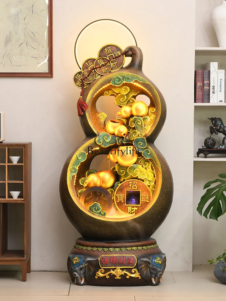 -*Lucky water ornament circulating feng shui wheel high-end living room rockery fountain entrance
-*Lucky water ornament circulating feng shui wheel high-end living room rockery fountain entrance
