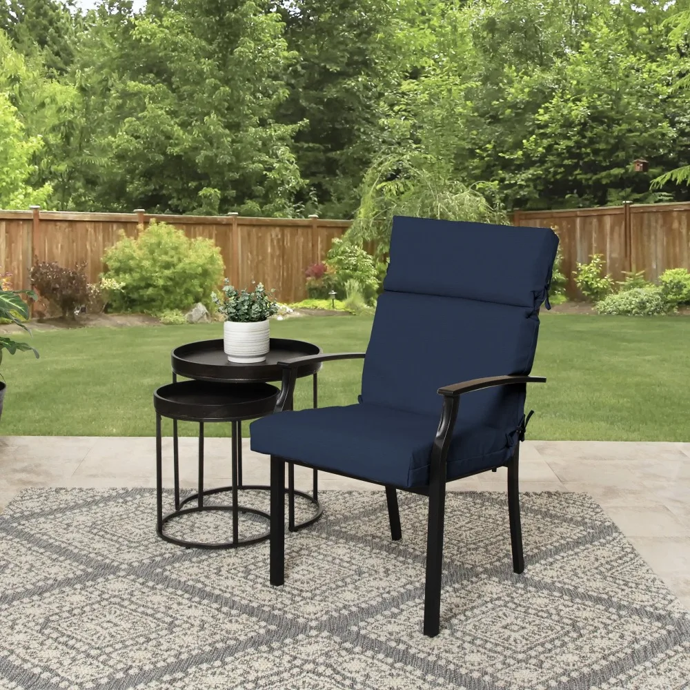 44"L x 21"W Navy Blue 1 Piece Outdoor Chair Cushion, Fabric treatment protects against water, Cleans easily with soap and water
44"L x 21"W Navy Blue 1 Piece Outdoor Chair Cushion, Fabric treatment protects against water, Cleans easily with soap and water