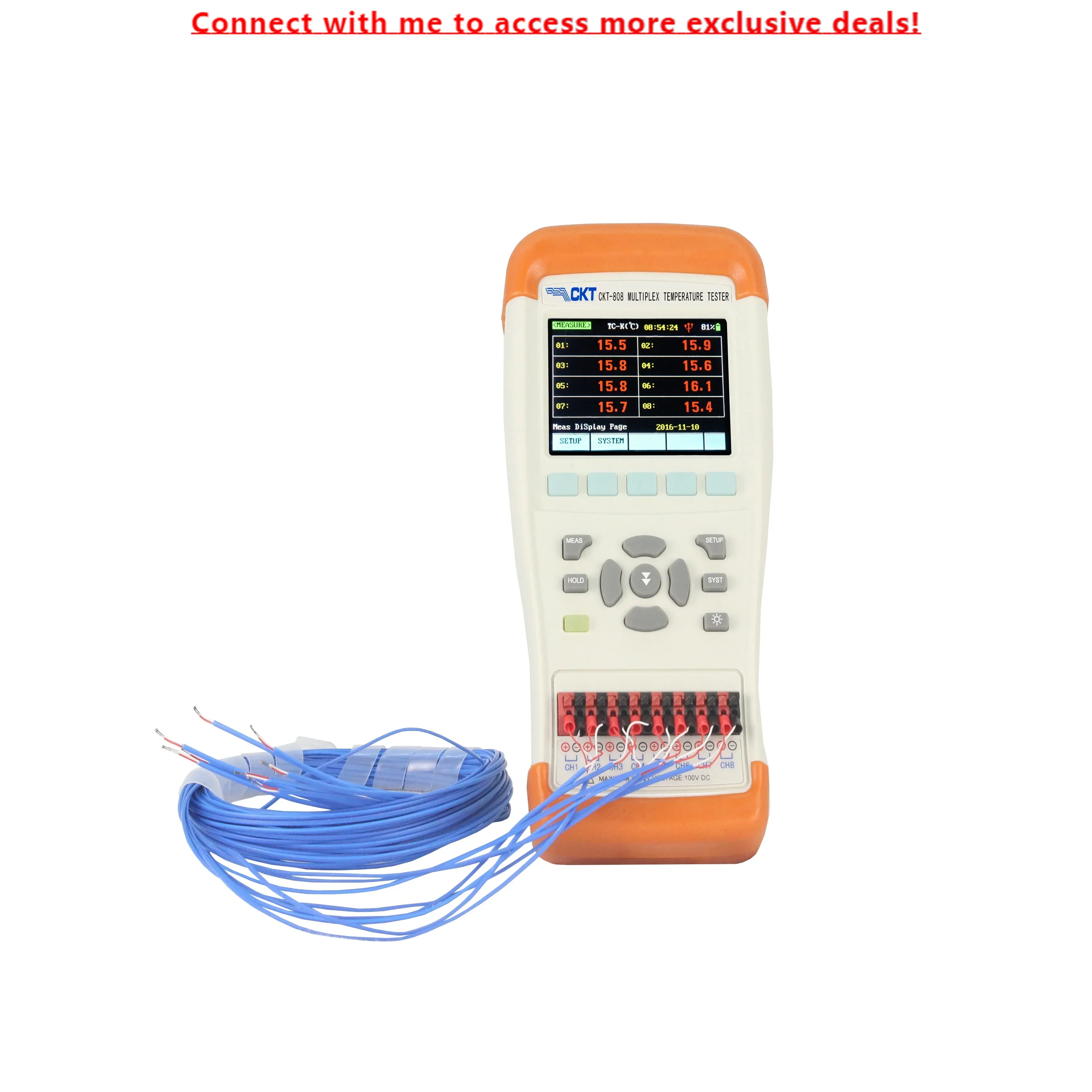 CKT-808 CKT-804 Портативный многоканальный регистратор данных тестера температуры
CKT-808 CKT-804 Портативный многоканальный регистратор данных тестера температуры