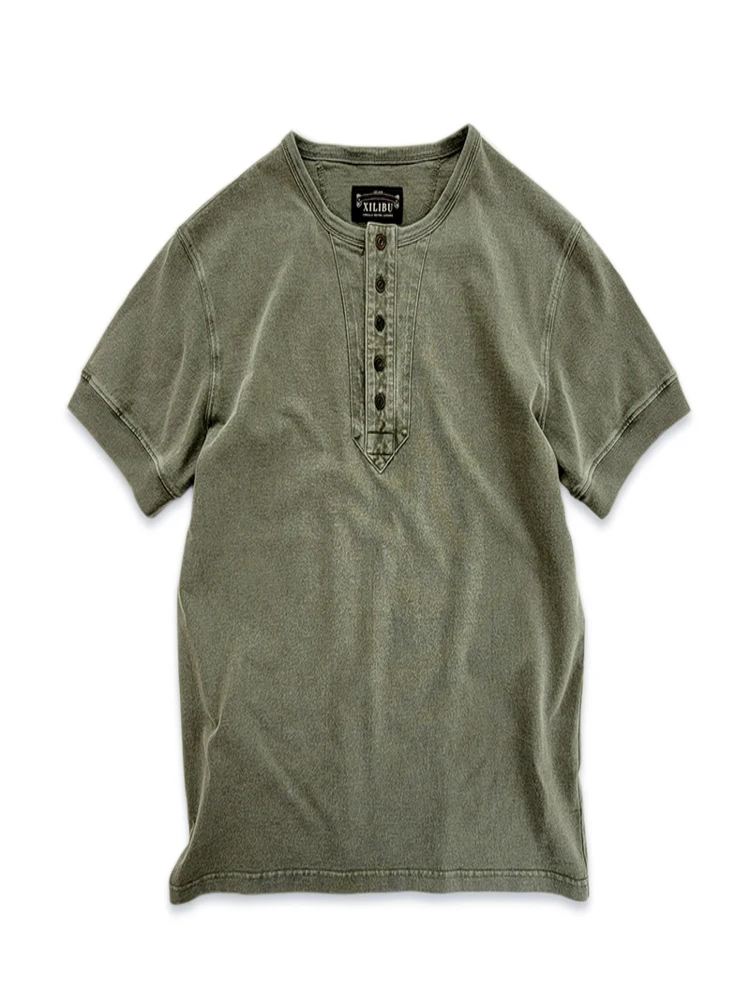 Men's Henley Collar T-shirt Short Sleeves Pure Cotton Summer Daily Wear Vintage Tees for Male Designer Clothes
Men's Henley Collar T-shirt Short Sleeves Pure Cotton Summer Daily Wear Vintage Tees for Male Designer Clothes