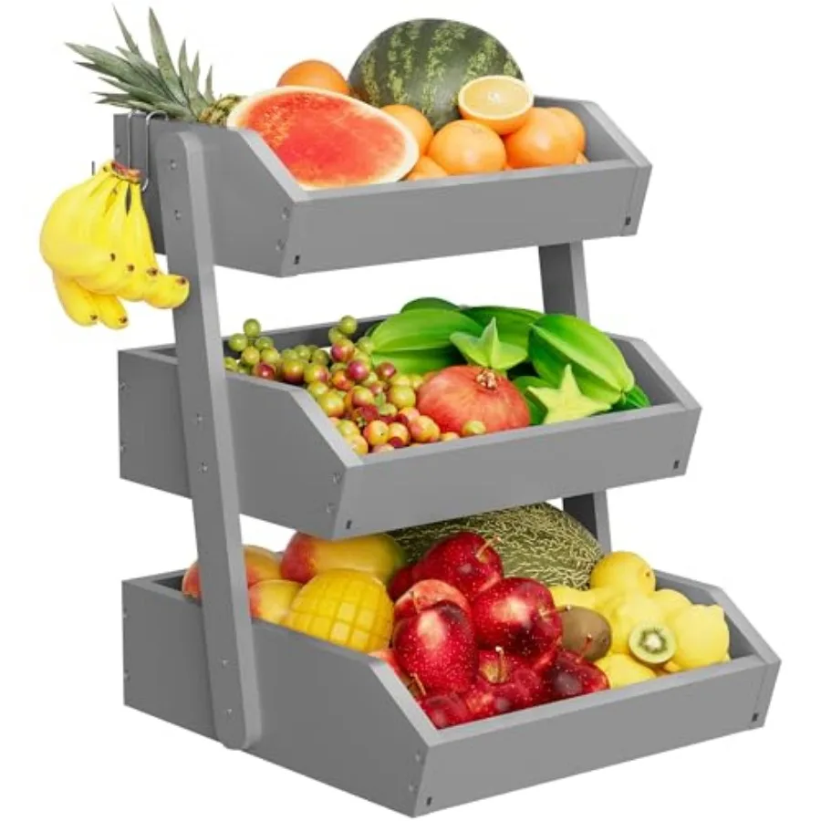 Bamboo 3 Tier Fruit Basket For Counter, Large Capacity Fruit Storage Countertop, Fruit Holder, Wooden Pantry Organizers and Sto
Bamboo 3 Tier Fruit Basket For Counter, Large Capacity Fruit Storage Countertop, Fruit Holder, Wooden Pantry Organizers and Sto