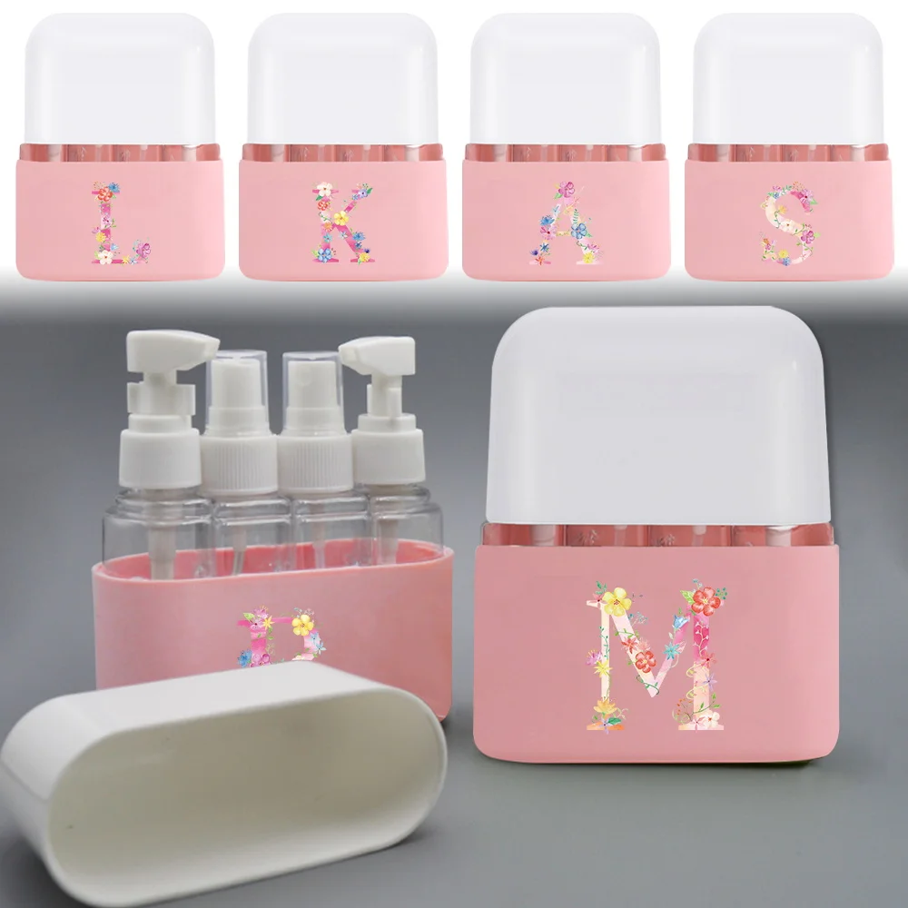 4 In 1 Lightweight Liquid Dispenser Kit Suitable For Business Trip With Pink Flower Decor Bottle Initial Name 26 Letters Pattern
4 In 1 Lightweight Liquid Dispenser Kit Suitable For Business Trip With Pink Flower Decor Bottle Initial Name 26 Letters Pattern