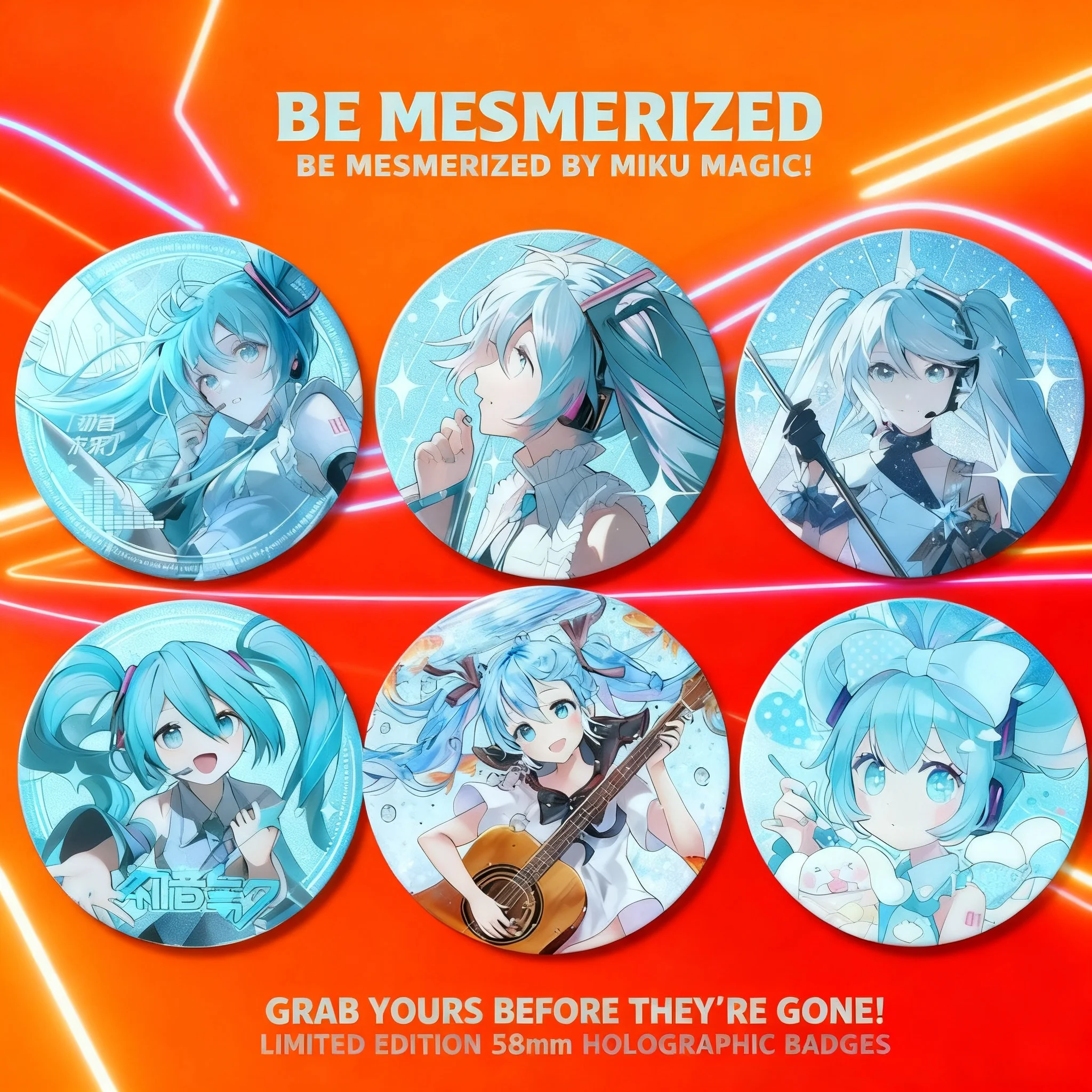 Hatsune Miku Badge Lapel Pin Laser Decorative Medal Anime Merchandise Gashapon Gift Secondary Future Japanese Goods
Hatsune Miku Badge Lapel Pin Laser Decorative Medal Anime Merchandise Gashapon Gift Secondary Future Japanese Goods